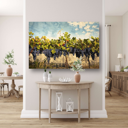 Wijngaard onder een helderblauwe lucht canvas