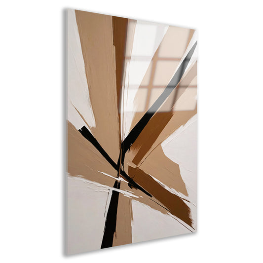 Dynamische Monochrome Abstractie met Diepte acrylglas