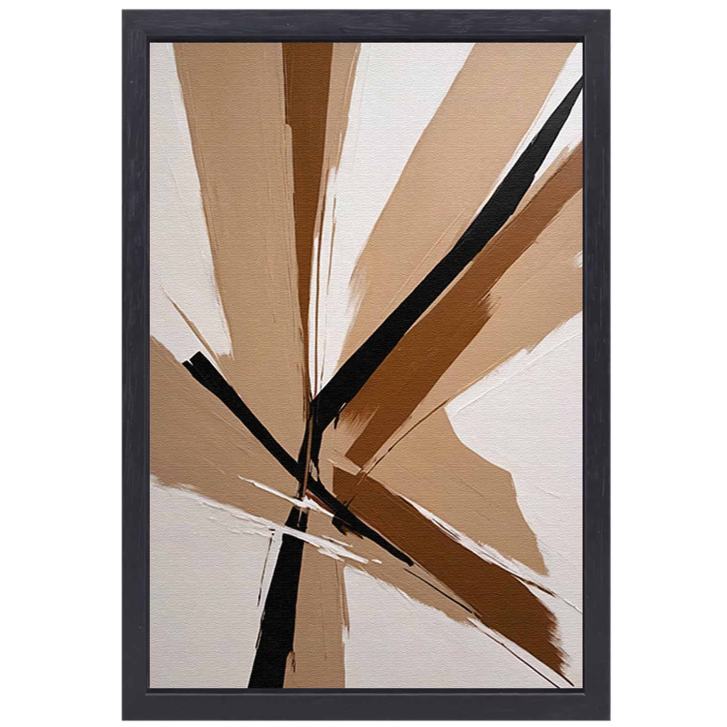 Dynamische Monochrome Abstractie met Diepte canvas met baklijst