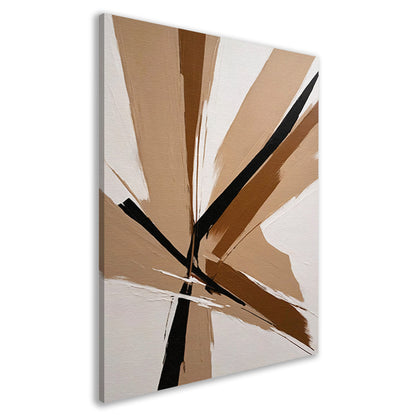 Dynamische Monochrome Abstractie met Diepte canvas