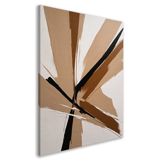 Dynamische Monochrome Abstractie met Diepte canvas