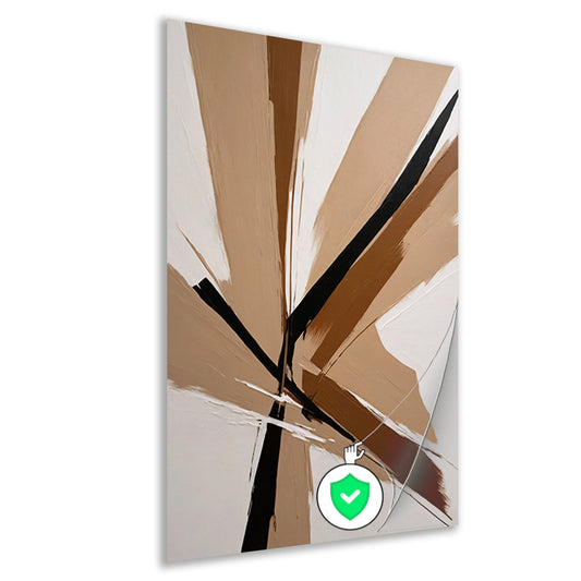 Dynamische Monochrome Abstractie met Diepte poster