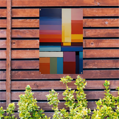 Abstracte symfonie van gekleurde vlakken tuinposter