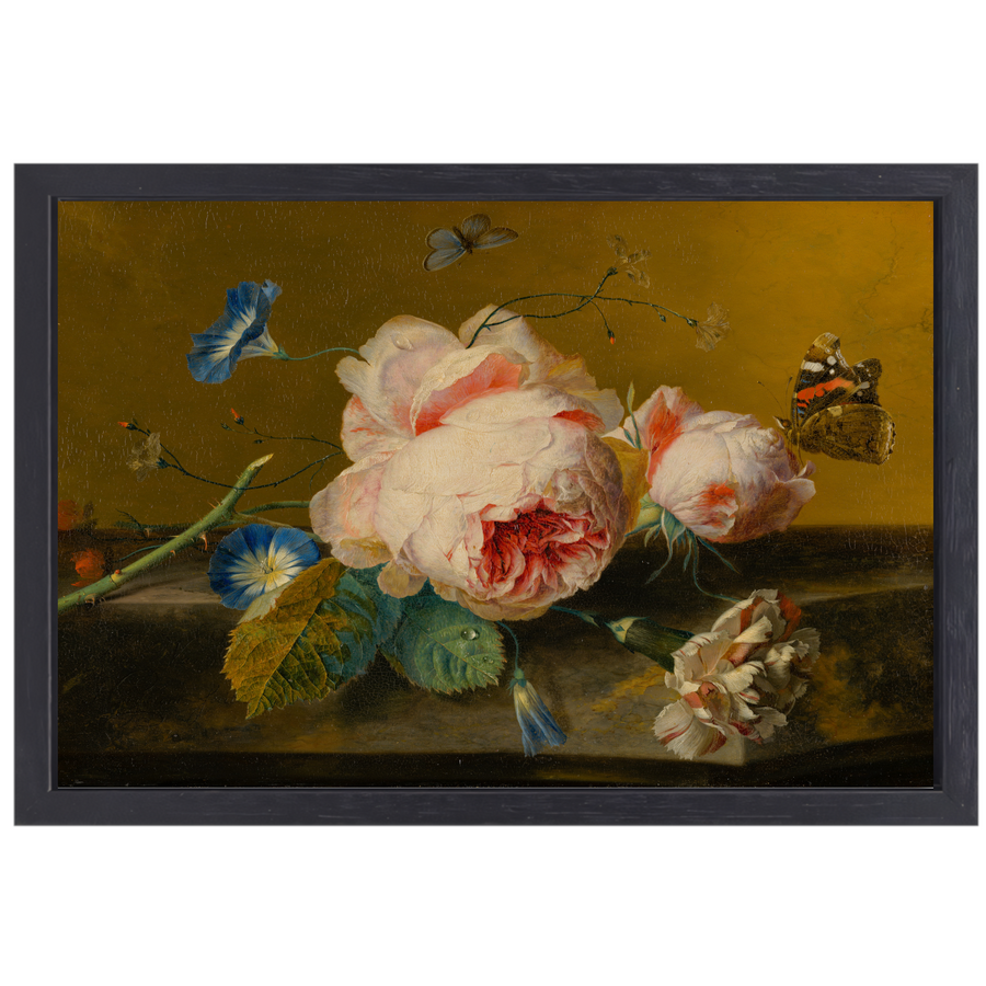 Bloemstilleven - Jan van Huysum canvas met baklijst
