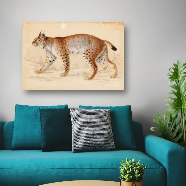 Lynx - Wilhelm von Wright canvas met baklijst