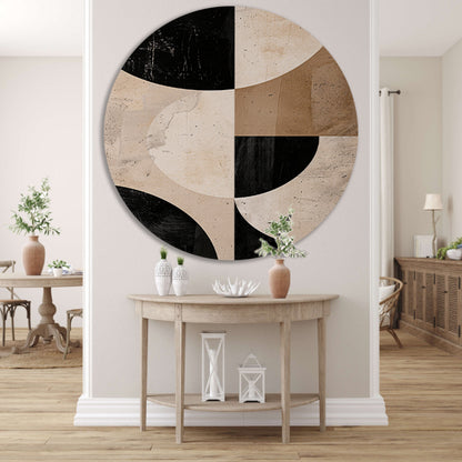 Minimalistische Abstractie van Zwart-Witte Tinten forex muurcirkel