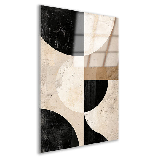 Minimalistische Abstractie van Zwart-Witte Tinten acrylglas