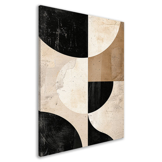 Minimalistische Abstractie van Zwart-Witte Tinten canvas