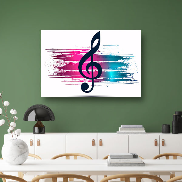 Moderne muzieknoot met kleurrijke abstractie   poster