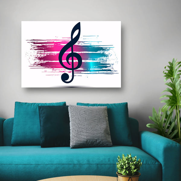 Moderne muzieknoot met kleurrijke abstractie   poster