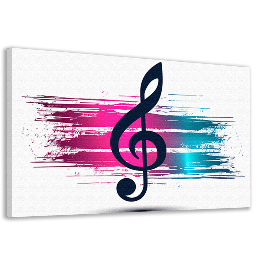 Moderne muzieknoot met kleurrijke abstractie  canvas