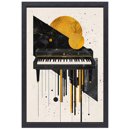 Abstract Piano in Minimalistisch Stijl canvas met baklijst