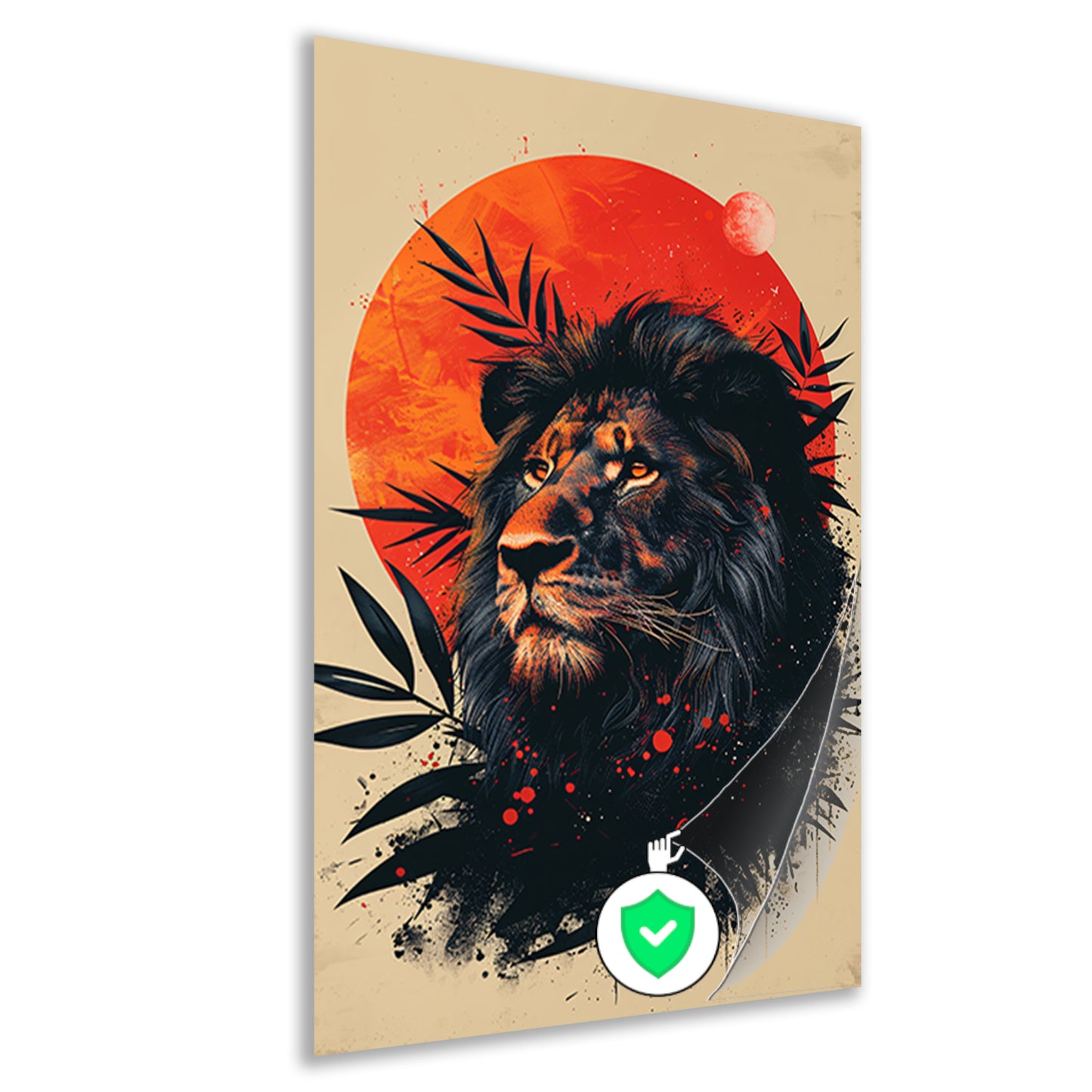 Portret van een leeuw in de schemering poster