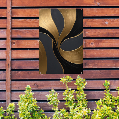 Dynamische Abstractie van Goud en Zwart tuinposter