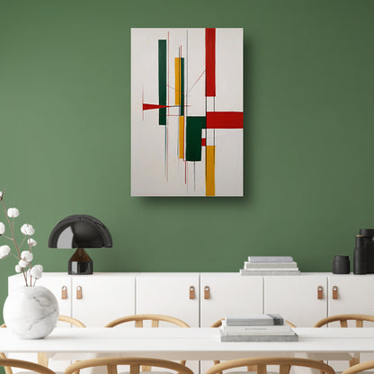 Dynamische Abstractie met Primaire Kleuren canvas