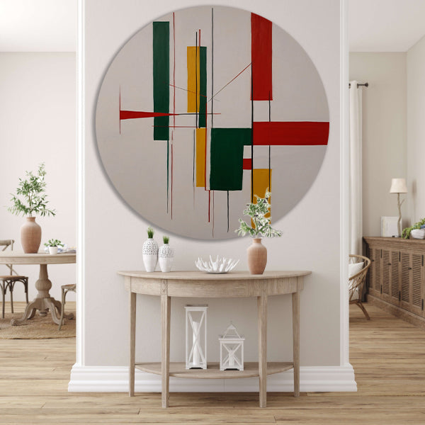 Dynamische Abstractie met Primaire Kleuren forex muurcirkel