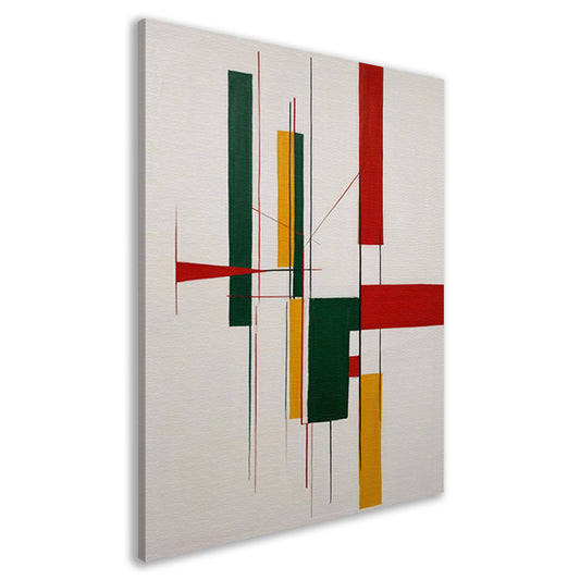 Dynamische Abstractie met Primaire Kleuren canvas