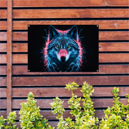 Bioluminescente wolf digitale kunst tuinposter