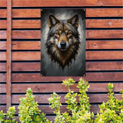 De Majestueuze Blik van een Wolf tuinposter