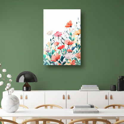 Digitale Print van Zachte Bloemenzee canvas