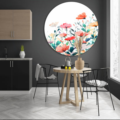 Digitale Print van Zachte Bloemenzee forex muurcirkel