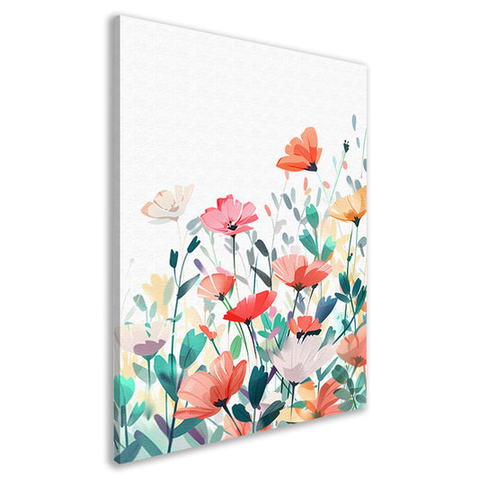 Digitale Print van Zachte Bloemenzee canvas