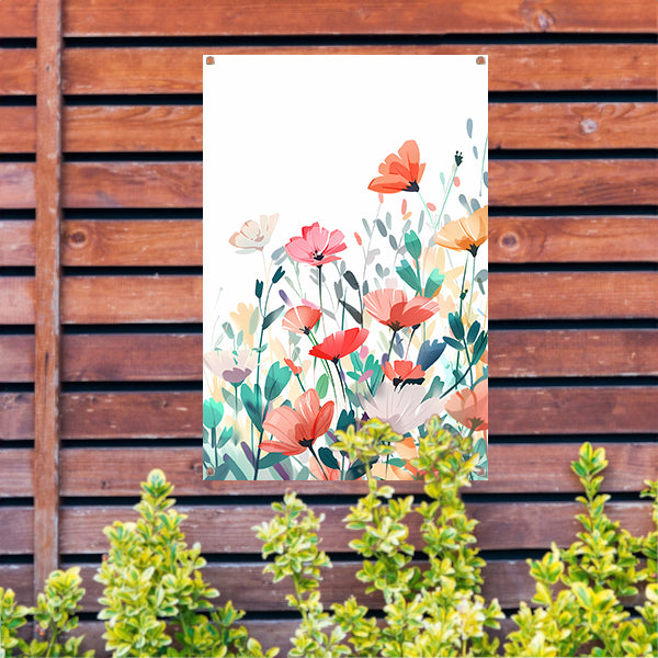 Digitale Print van Zachte Bloemenzee tuinposter