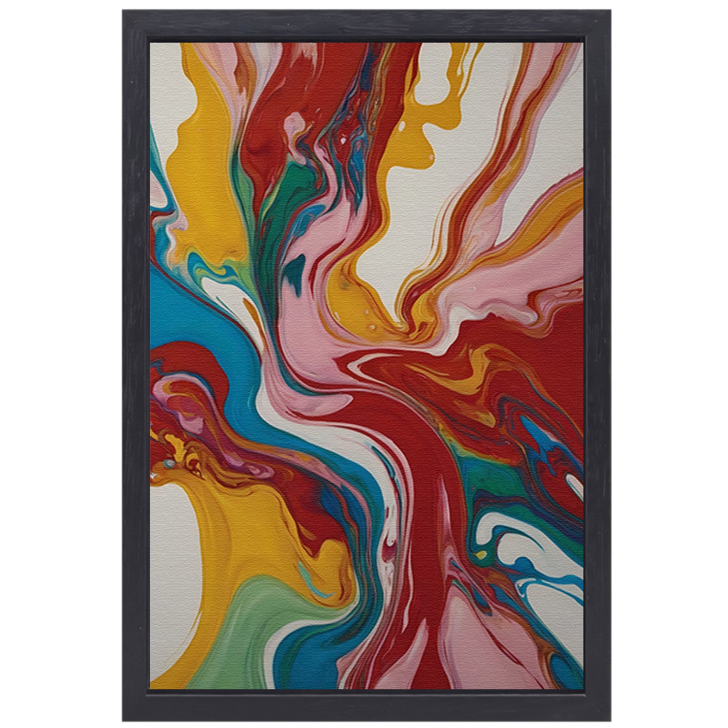 Explosie van kleur en abstracte beweging canvas met baklijst