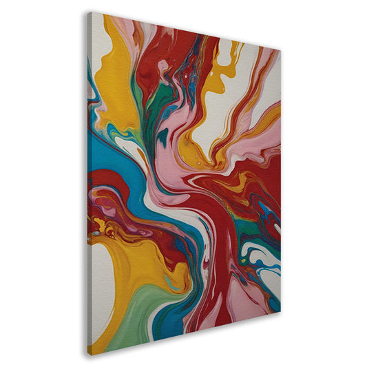 Explosie van kleur en abstracte beweging canvas