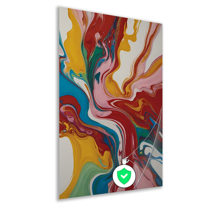 Explosie van kleur en abstracte beweging poster
