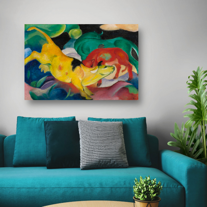 Koeien Rood Groen Geel - Franz Marc poster