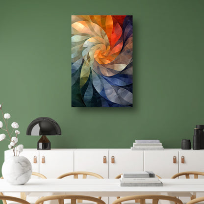 Abstract Kleurenspiraal in Levendige Tinten canvas met baklijst
