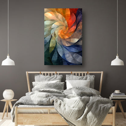 Abstract Kleurenspiraal in Levendige Tinten canvas met baklijst