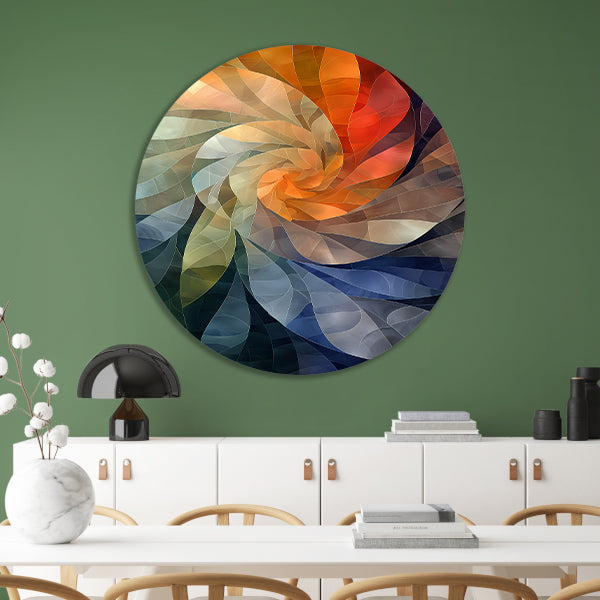 Abstract Kleurenspiraal in Levendige Tinten forex muurcirkel