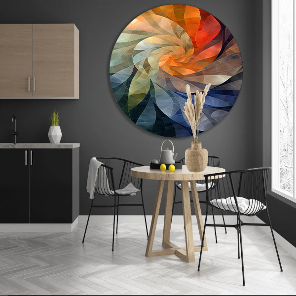 Abstract Kleurenspiraal in Levendige Tinten forex muurcirkel