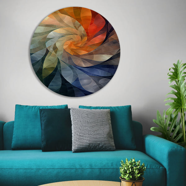 Abstract Kleurenspiraal in Levendige Tinten forex muurcirkel