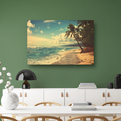 Tropisch Strandparadijs canvas met baklijst