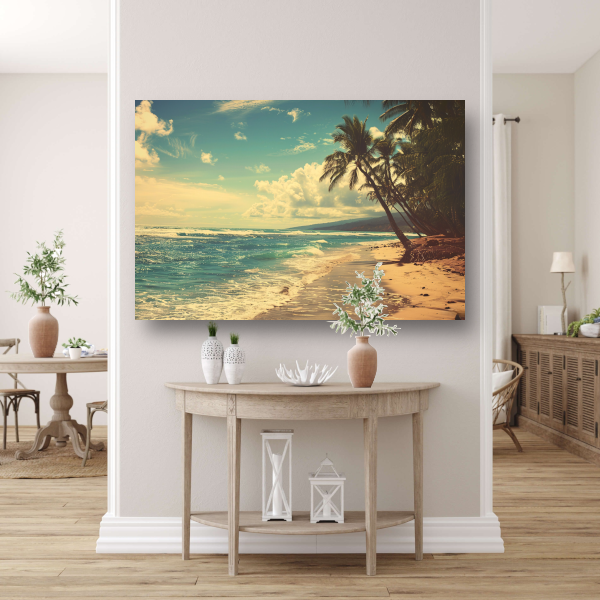 Tropisch Strandparadijs canvas met baklijst