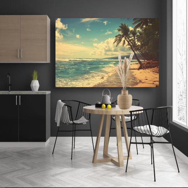 Tropisch Strandparadijs canvas met baklijst