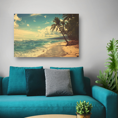 Tropisch Strandparadijs canvas met baklijst