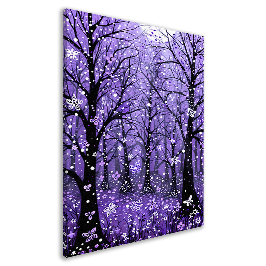 Betoverend paars bos met vlinders canvas