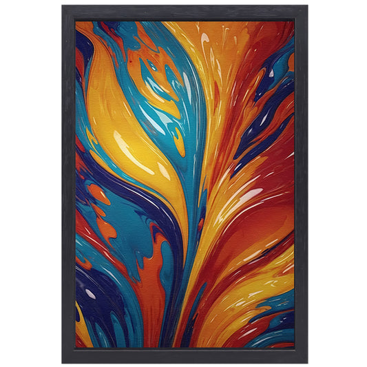 Dans van Kleuren in Abstracte Harmonie canvas met baklijst