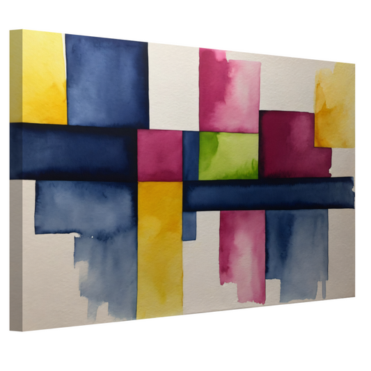 Geometrische Abstractie in Levendige Waterverf canvas