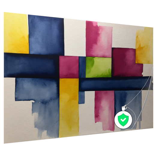 Geometrische Abstractie in Levendige Waterverf poster