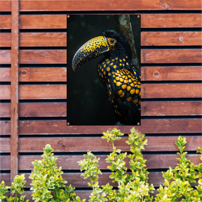 Toekan met gele stippen in de schaduw tuinposter