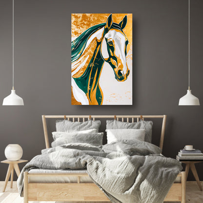 Abstract schilderij van een paard in kleuren acrylglas