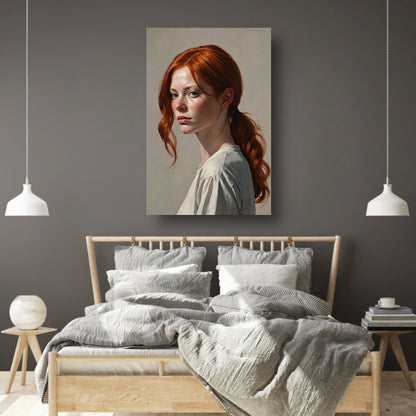 Jonge vrouw met rood haar en sproeten acrylglas