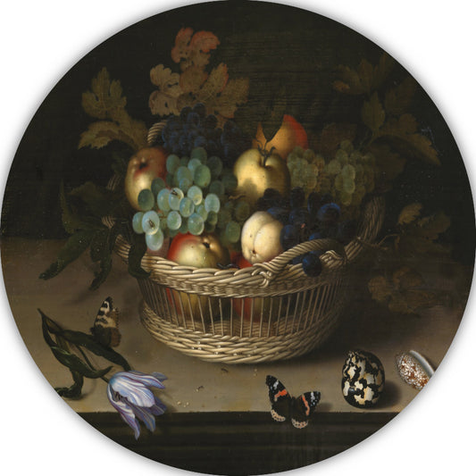 Stilleven met fruitmand - Balthasar van der Ast aluminium muurcirkel