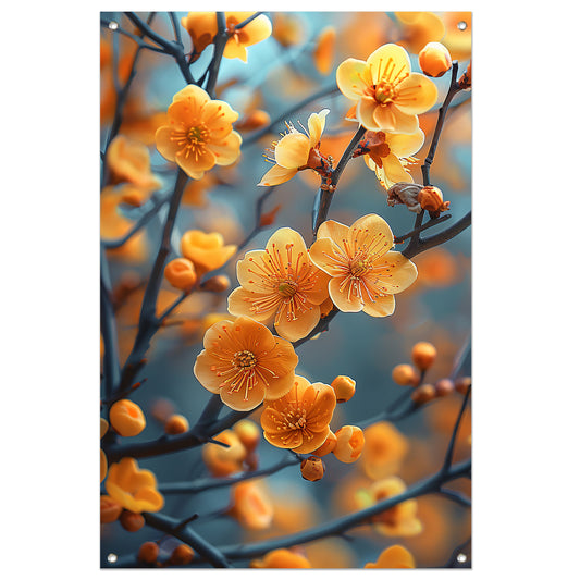 Zonnebloemen op een Tak tuinposter