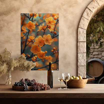 Zonnebloemen op een Tak tuinposter